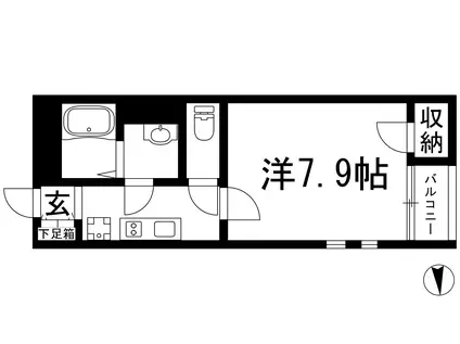 クレイノYASAKA(1K/1階)の間取り写真