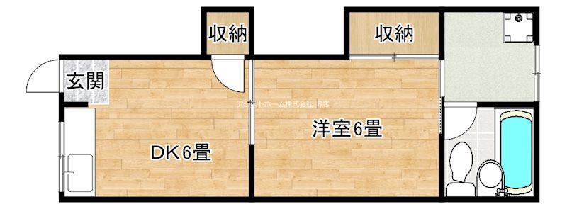 メゾン浜寺(1DK/3階)の間取り写真