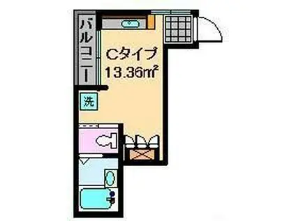 シエルアビタシオンAOI(ワンルーム/3階)の間取り写真