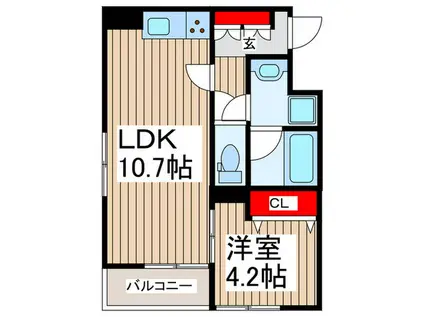 HRII(1LDK/3階)の間取り写真