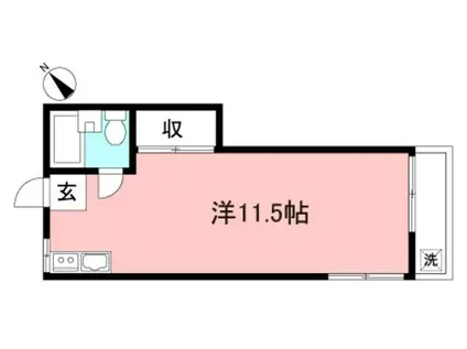 第二三菱荘(ワンルーム/2階)の間取り写真