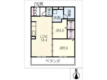 シャーメゾンステージ茜部本郷(2LDK/2階)の間取り写真