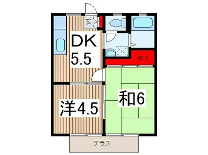 シティホ-ムセンチュリ-(2DK/1階)の間取り写真