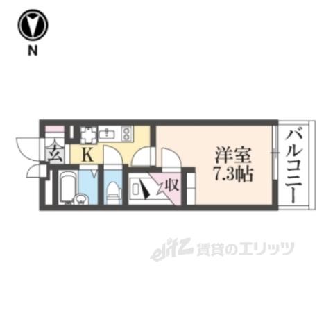 レオパレス逢阪(1K/4階)の間取り写真