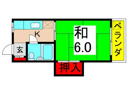 ハイツ工藤(1K/1階)の間取り写真