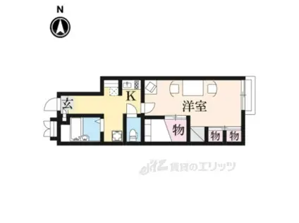 レオパレスクリオネ(1K/1階)の間取り写真