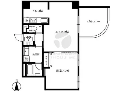 モンテヴェルデ神楽坂弐番館(1LDK/2階)の間取り写真