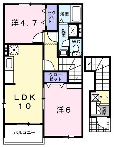 メゾンサニー(2LDK/2階)の間取り写真
