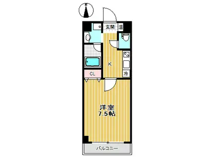 ハイツよつば(1K/3階)の間取り写真