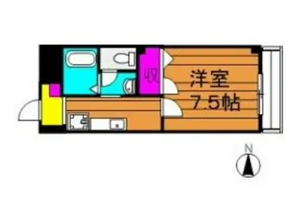 ビューハイツ吉備路(1K/1階)の間取り写真