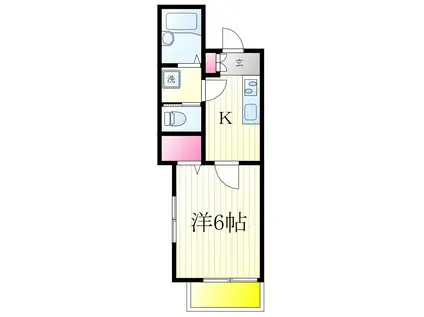 アパートメントK VOL.III(1K/2階)の間取り写真