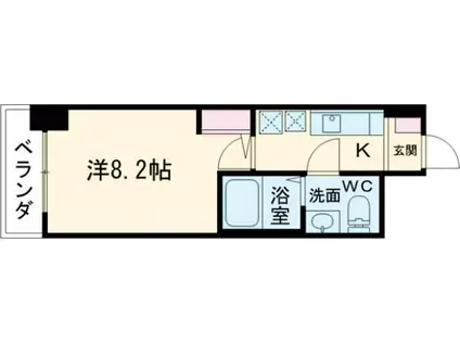 ヴェッセル幅下(1K/8階)の間取り写真