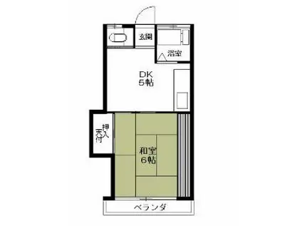 狛江荘(1DK/2階)の間取り写真