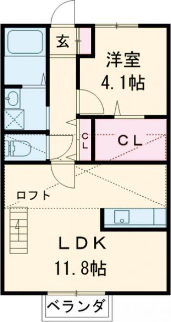 カーム一宮(1LDK/2階)の間取り写真