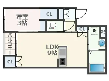 クラウンコート出水(1LDK/2階)の間取り写真