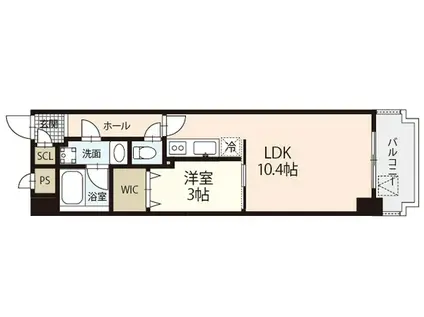 カーサとぎや町(1LDK/4階)の間取り写真