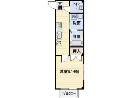 FFコーポひらた(1K/1階)の間取り写真