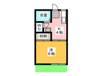 コーポ上野C(1K/1階)の間取り写真