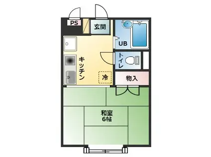 ティーハイツ1(1K/2階)の間取り写真