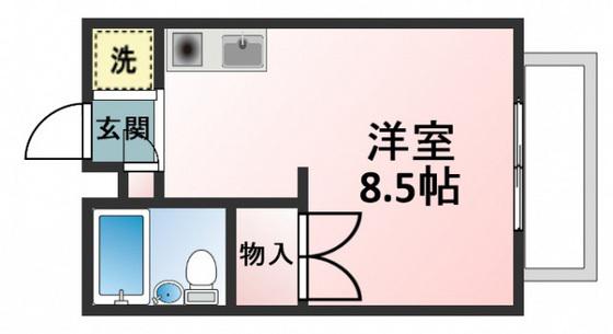 メゾン平山(ワンルーム/2階)の間取り写真