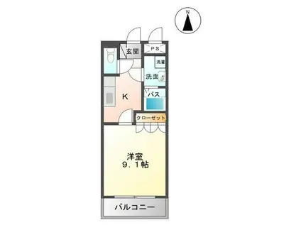 ＪＲ山陰本線 倉吉駅 徒歩27分 2階建 築20年(1K/1階)の間取り写真