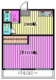 ハウス金子(2DK/1階)の間取り写真