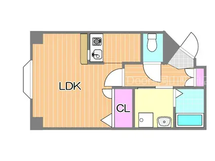 CRASSO DAIKU(1K/2階)の間取り写真