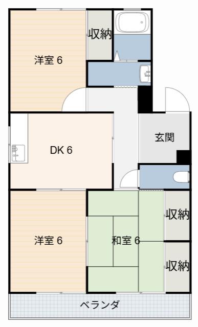 マンション杉(3DK/3階)の間取り写真