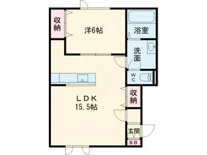 樹華II(1DK/1階)の間取り写真