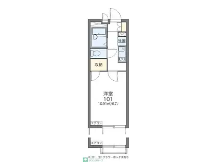 レオパレスTK ONE(1K/2階)の間取り写真