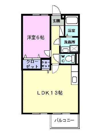 セピアコート(1LDK/1階)の間取り写真