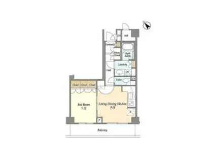 ウィルテラス滝野川(1LDK/2階)の間取り写真