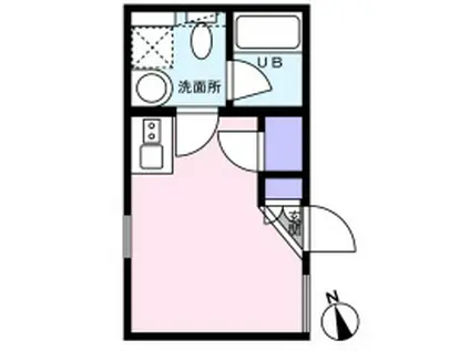 ミライズ豪徳寺(ワンルーム/1階)の間取り写真