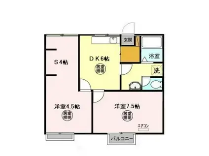 第二十王堂ハイツ(2DK/2階)の間取り写真