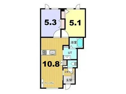 ノーザンパーク千歳(2LDK/1階)の間取り写真
