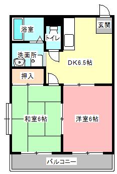 高橋コーポ(2DK/3階)の間取り写真