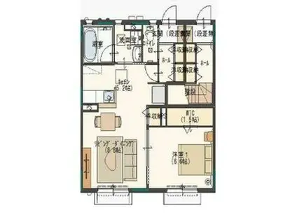 サンビレッジ さくらA(1LDK/1階)の間取り写真