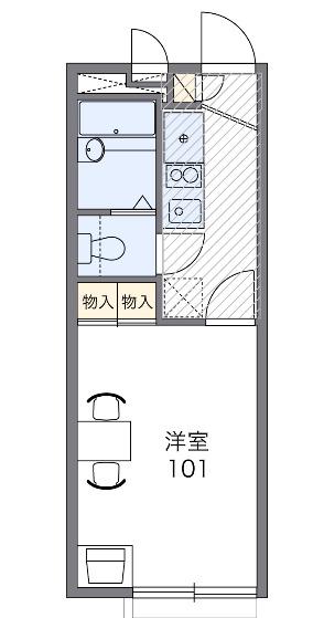 湘南サンリヴァー(1K/1階)の間取り写真