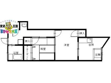 水辺の森ハウス(2K/1階)の間取り写真