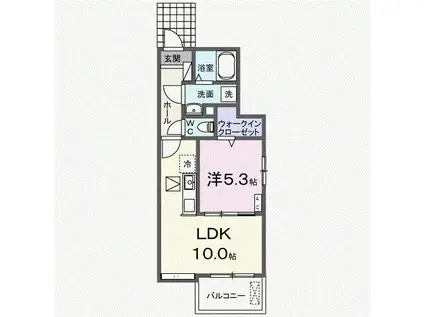 ミル・リゾン(1LDK/1階)の間取り写真