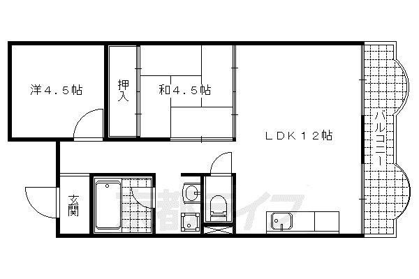 ローズハイツ(2LDK/2階)の間取り写真