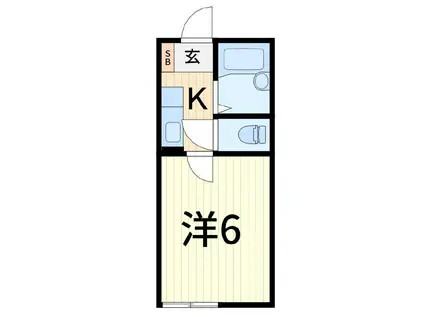 ニコーホームハイツD館(1K/1階)の間取り写真