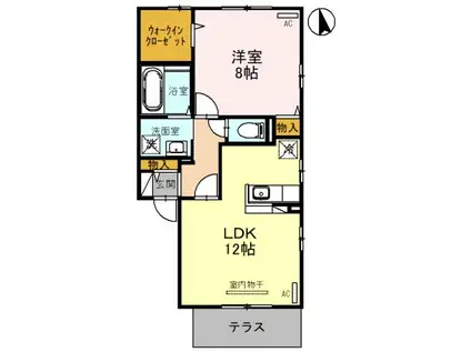 パークコートG・H(1LDK/1階)の間取り写真