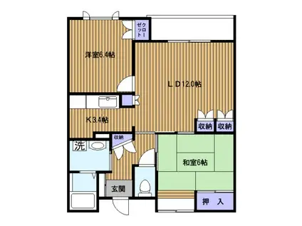 初音マンション(2LDK/1階)の間取り写真