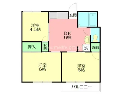 コーポ白山B(3DK/1階)の間取り写真