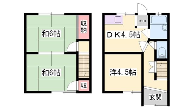 モクハウス(2DK/1階)の間取り写真