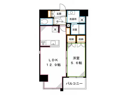 リベラーレ中野(1LDK/9階)の間取り写真