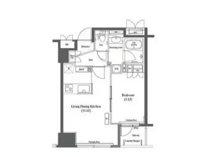 コンフォリア日本橋(1LDK/7階)の間取り写真