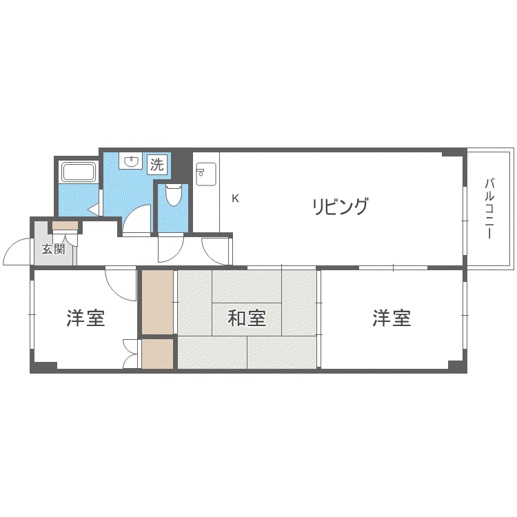 リバーハイム昇栄(3LDK/4階)の間取り写真