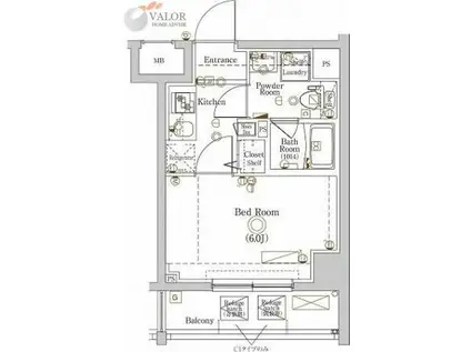 ラフィスタ川崎大師II(1K/4階)の間取り写真